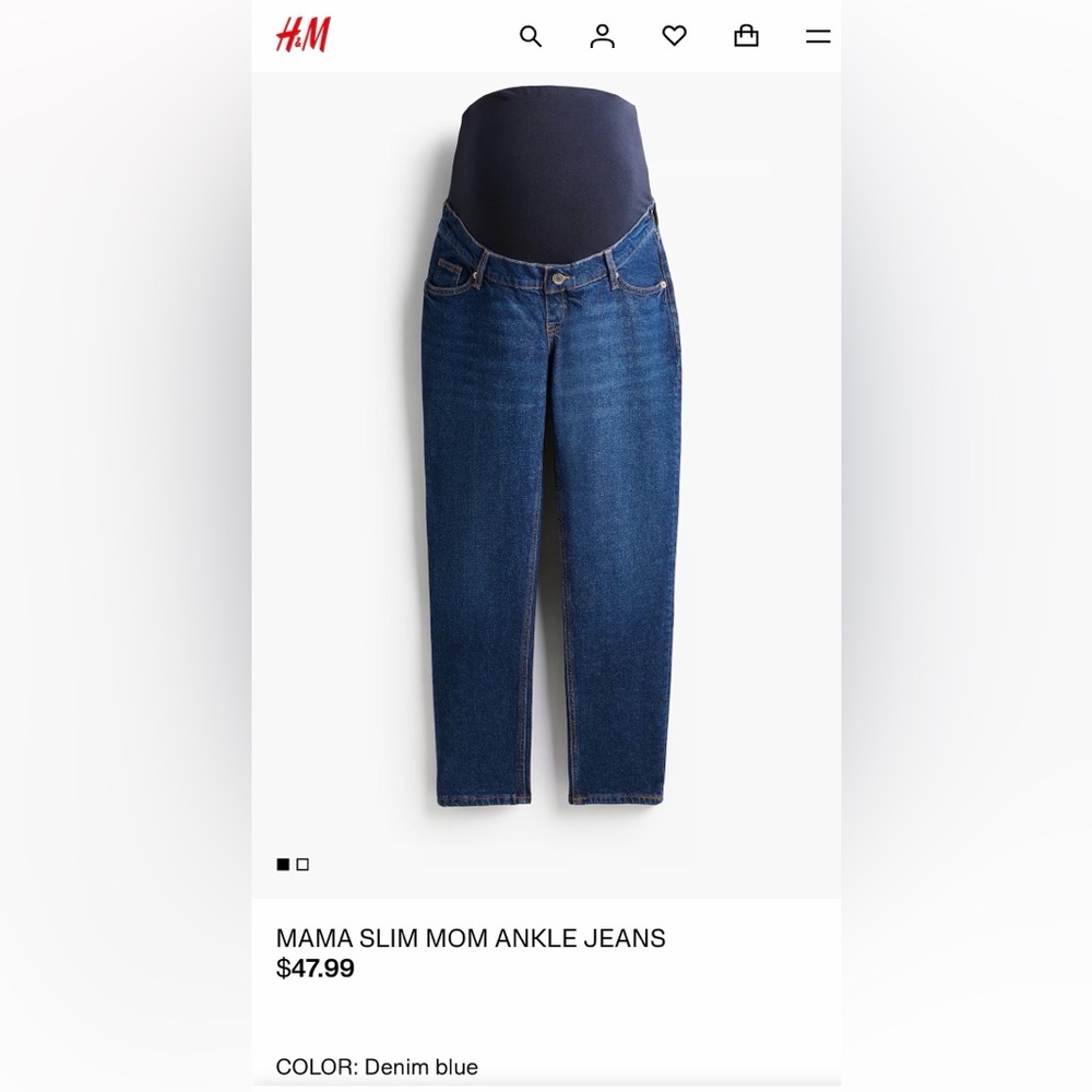 H&M Dark Blue Women's Straight Leg Jeans
